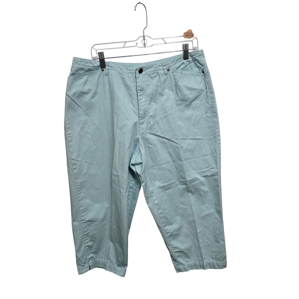 Crazy Horse Liz Claiborne Light Blue Cotton Capri Pants‎ Womens 16 Cropped